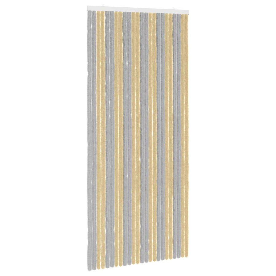 Insecten Gordijn Chenille Grijs en Beige 100 x 220 cm 100% PP