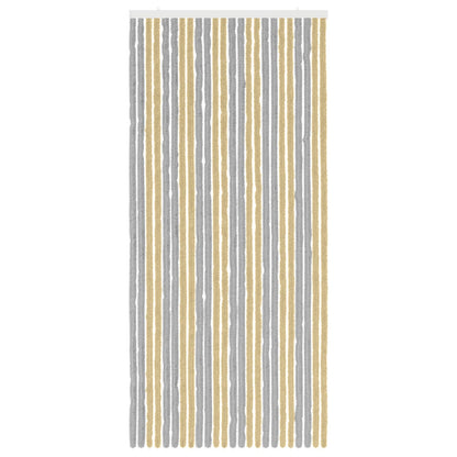 Insecten Gordijn Chenille Grijs en Beige 100 x 220 cm 100% PP