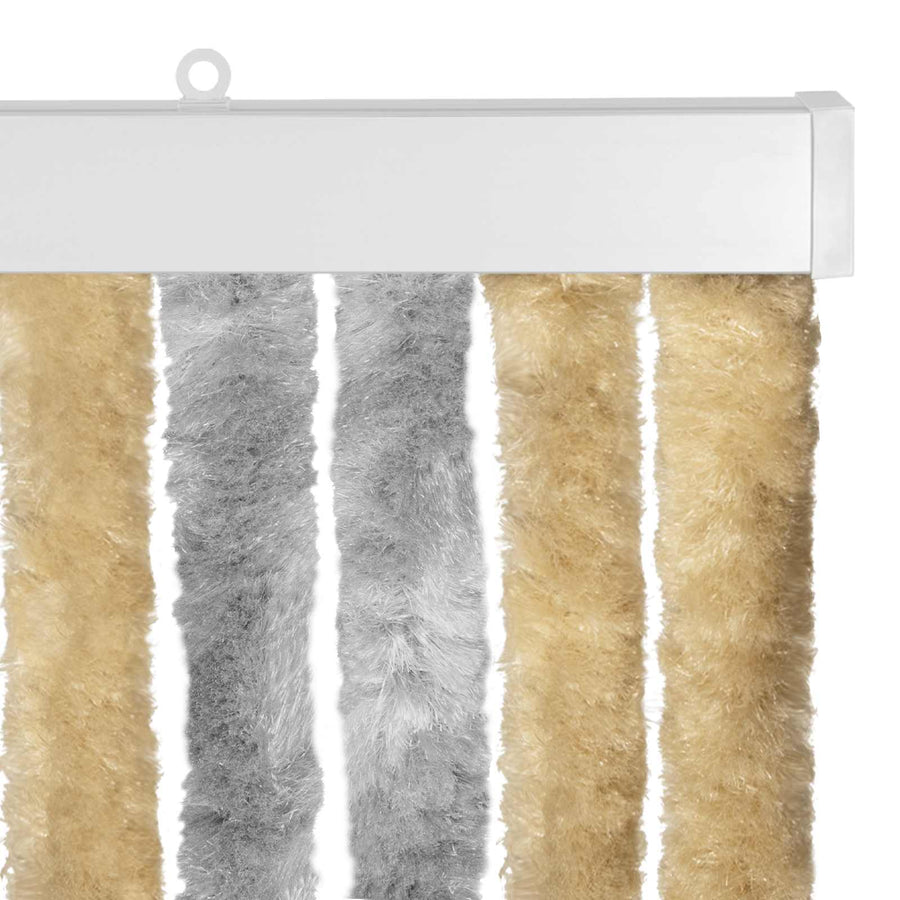 Insecten Gordijn Chenille Grijs en Beige 100 x 230 cm 100% PP