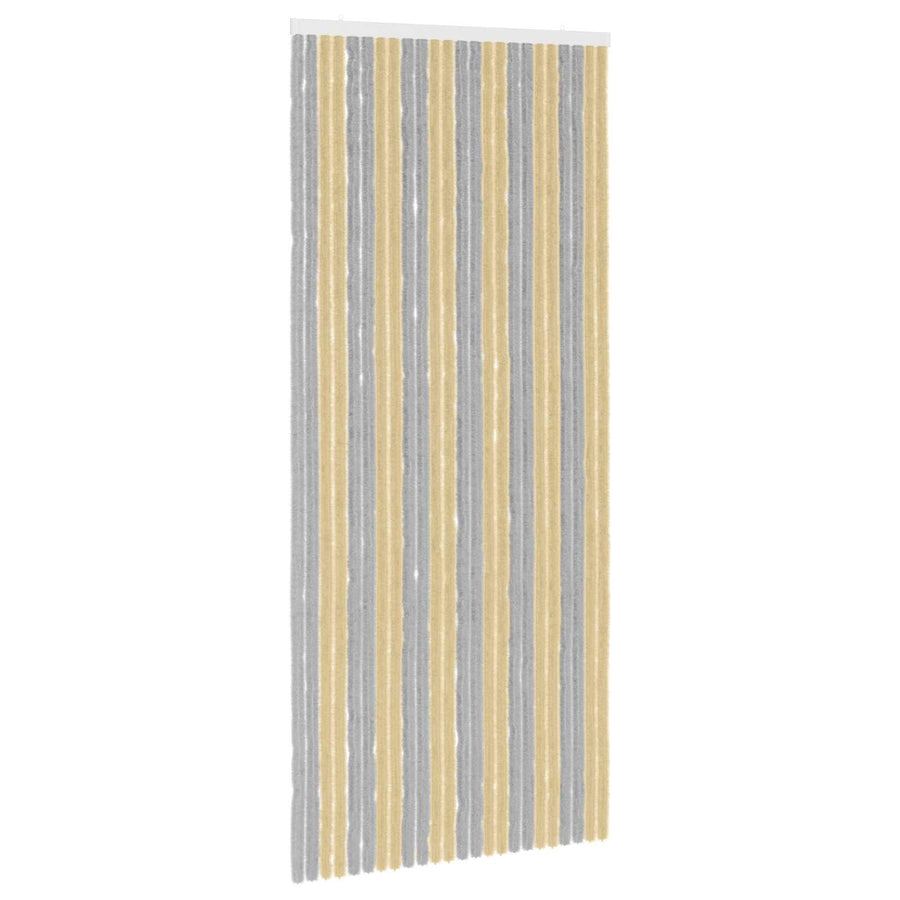 Insecten Gordijn Chenille Grijs en Beige 100 x 230 cm 100% PP