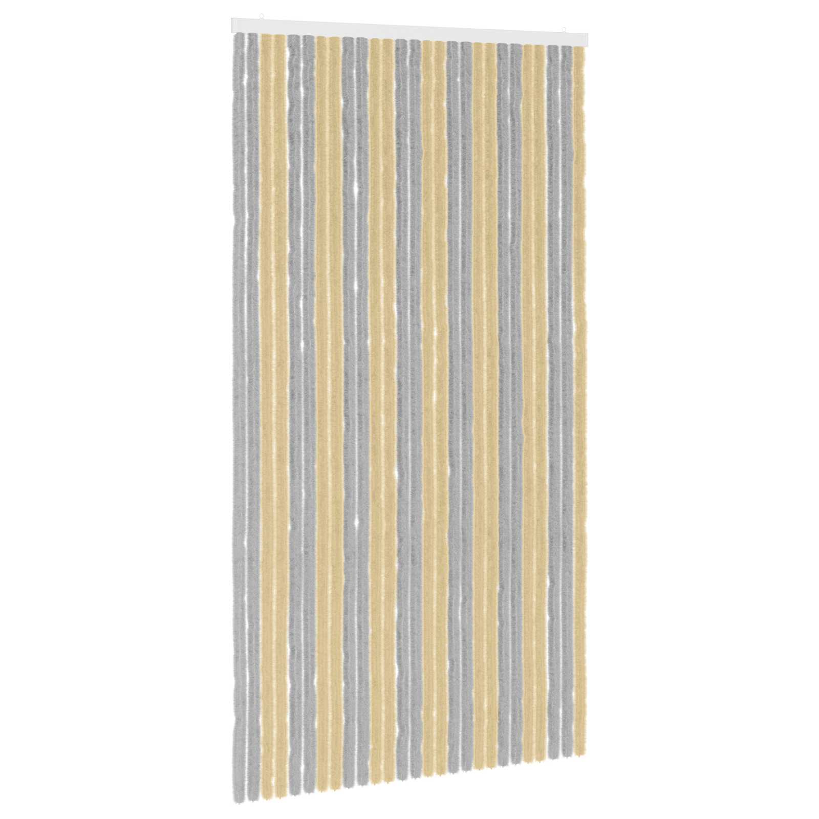 Insecten Gordijn Chenille Grijs en Beige 118 x 220 cm 100% PP