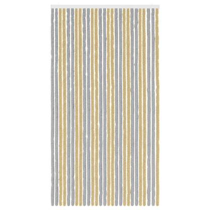 Insecten Gordijn Chenille Grijs en Beige 118 x 220 cm 100% PP