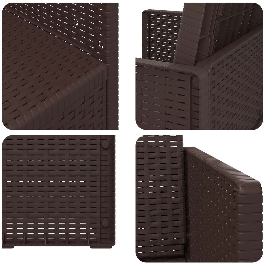 Tuin Eetstoelen 2 pcs Bruin PP