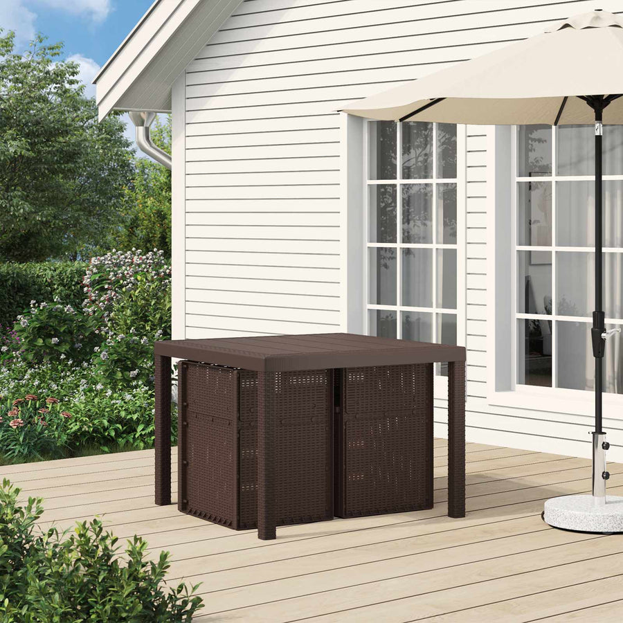 Tuin Eetstoelen 2 pcs Bruin PP