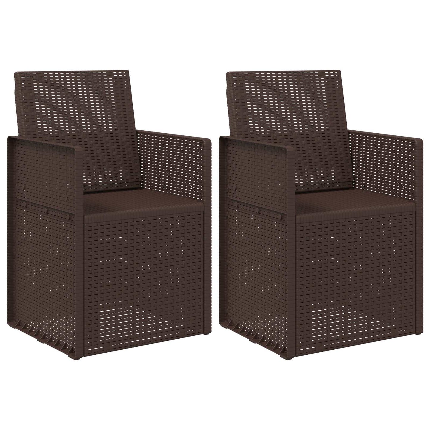 Tuin Eetstoelen 2 pcs Bruin PP