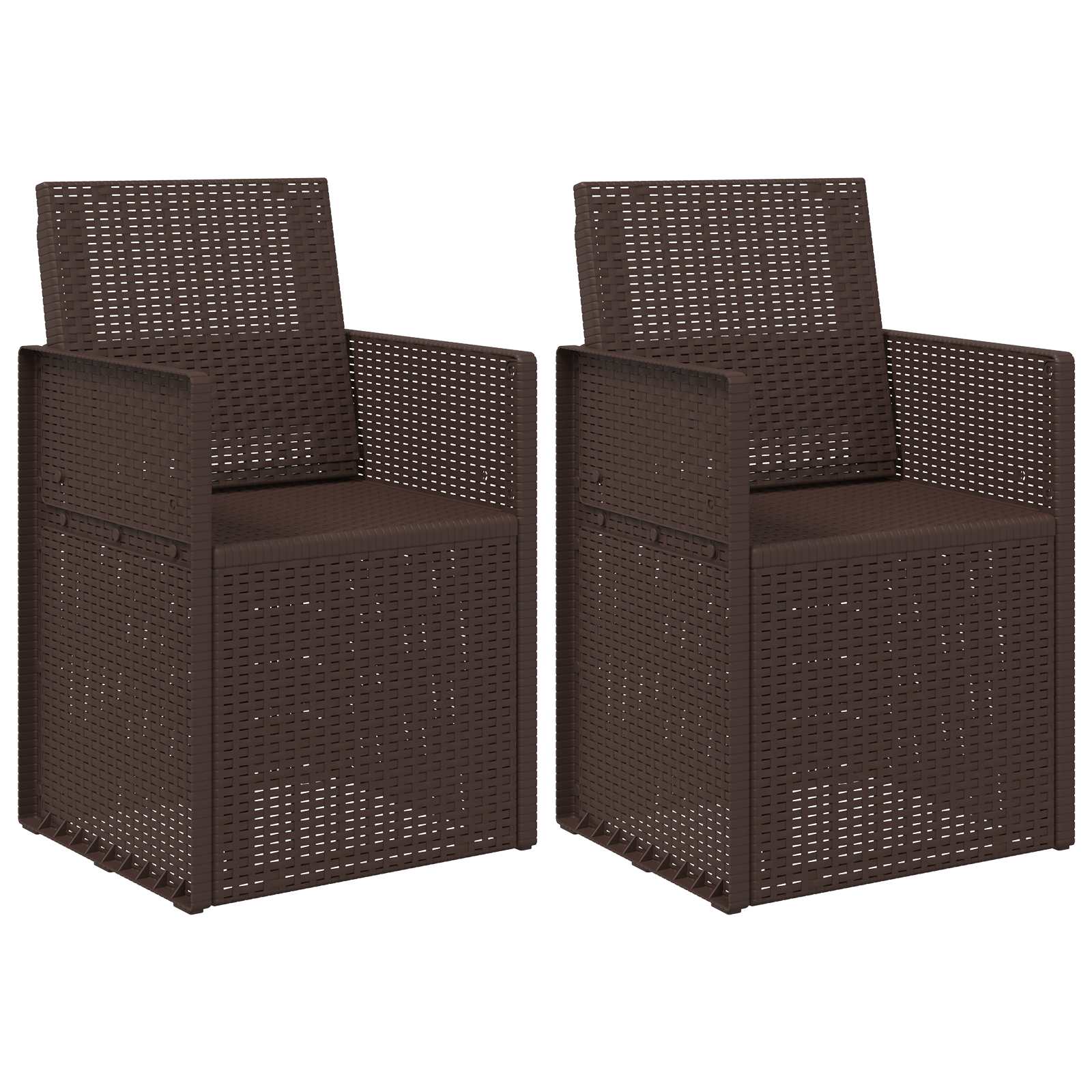 Tuin Eetstoelen 2 pcs Bruin PP