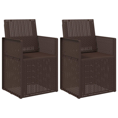 Tuin Eetstoelen 2 pcs Bruin PP