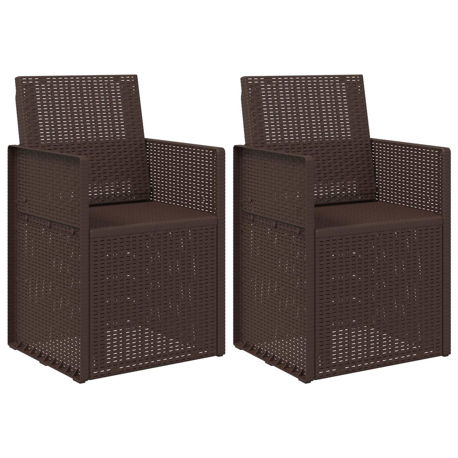 Tuin Eetstoelen 2 pcs Bruin PP