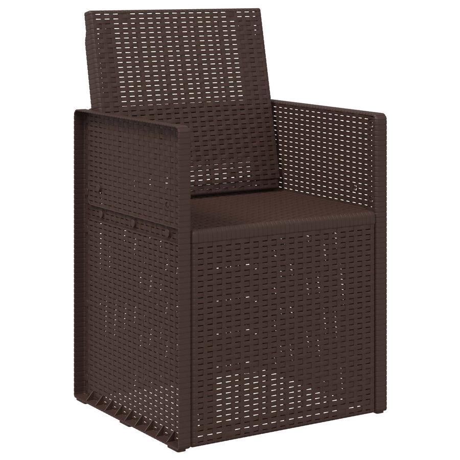 Tuin Eetstoelen 2 pcs Bruin PP
