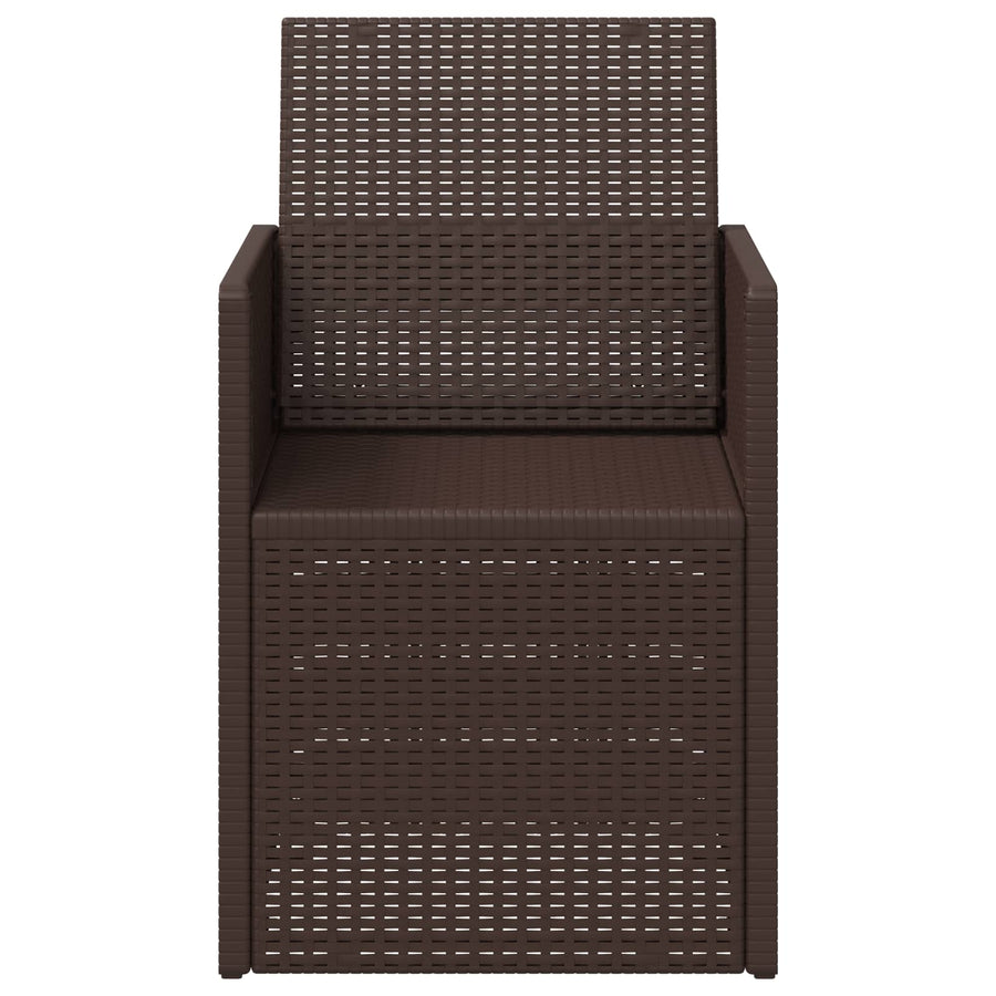 Tuin Eetstoelen 2 pcs Bruin PP