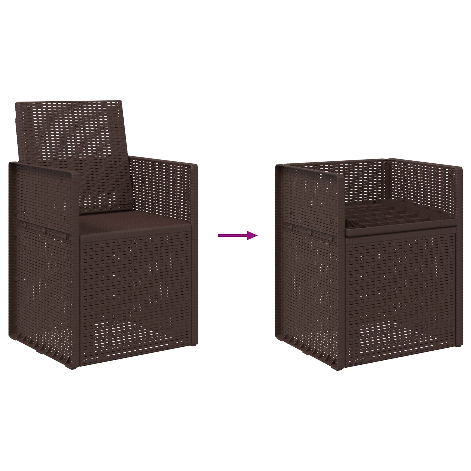 Tuin Eetstoelen 2 pcs Bruin PP