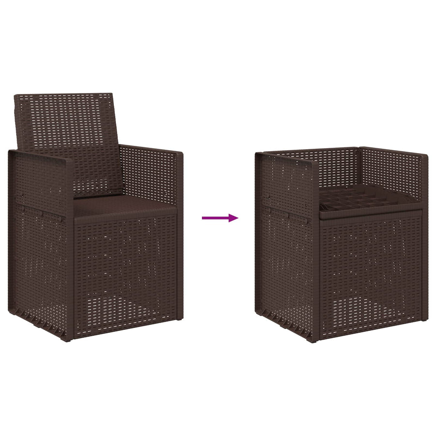 Tuin Eetstoelen 2 pcs Bruin PP