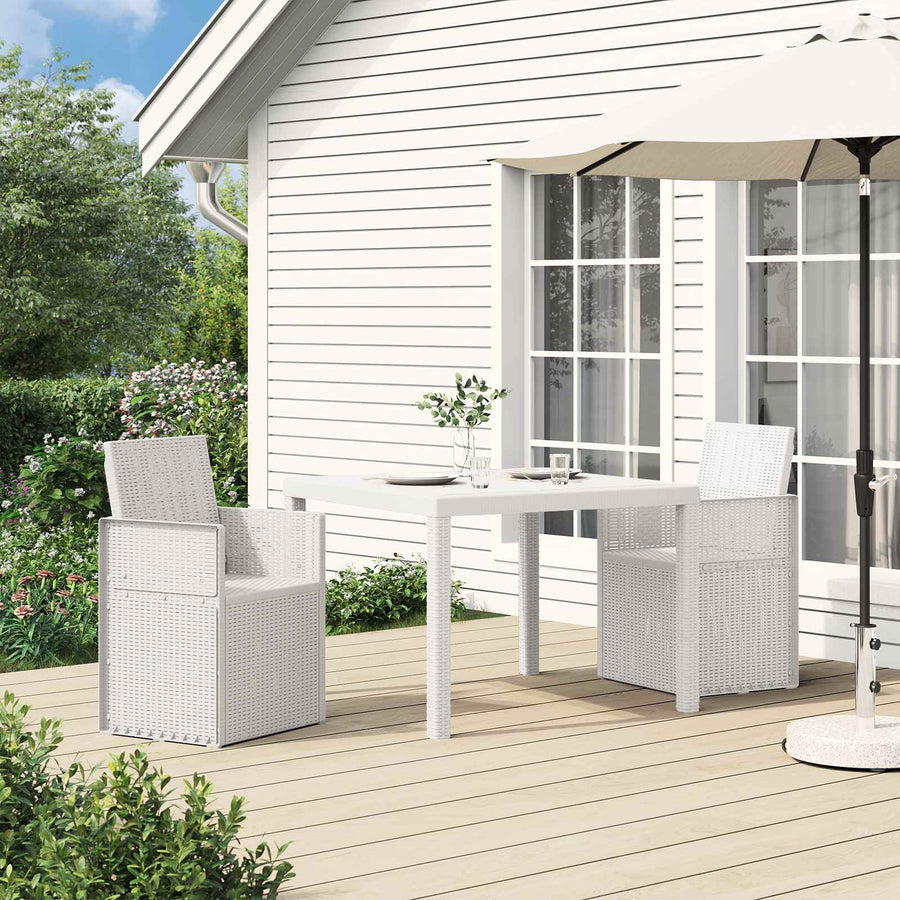 Tuin Eetstoelen 2 pcs Wit PP
