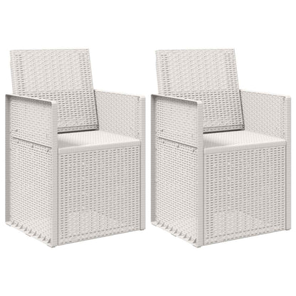 Tuin Eetstoelen 2 pcs Wit PP