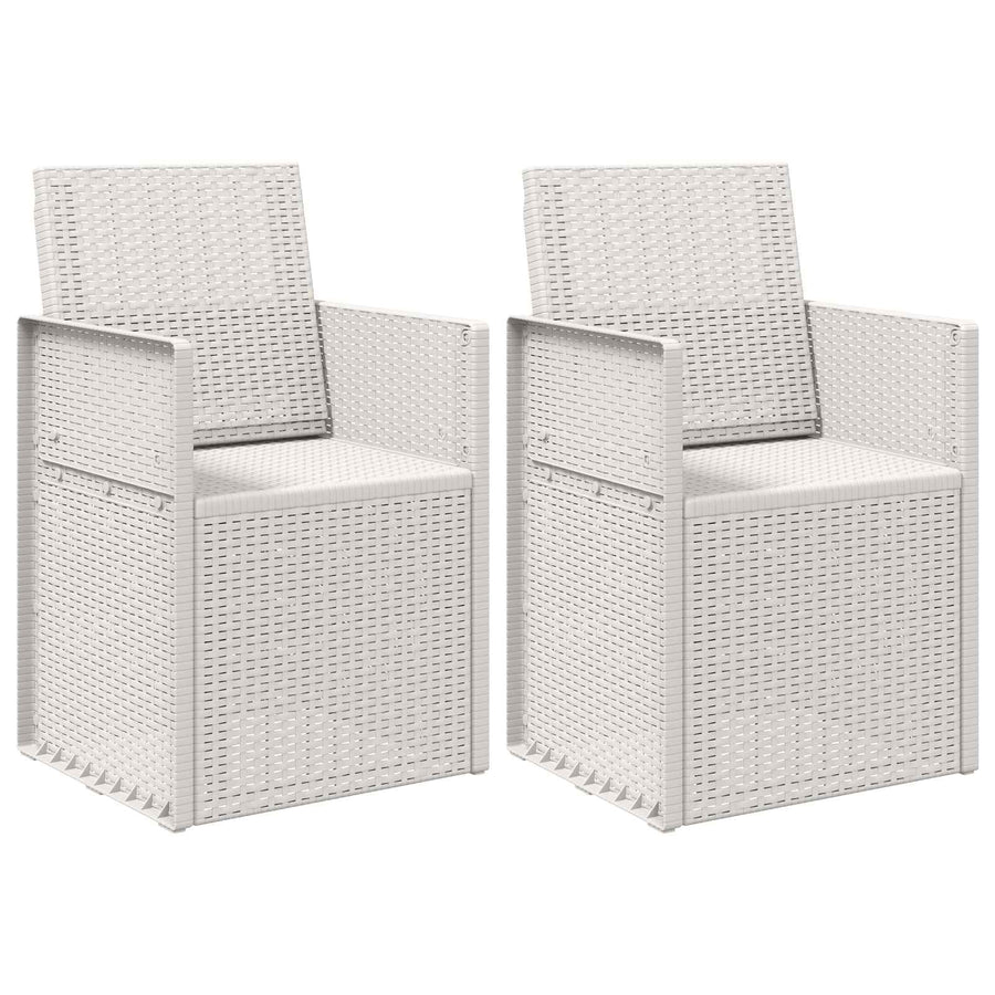 Tuin Eetstoelen 2 pcs Wit PP