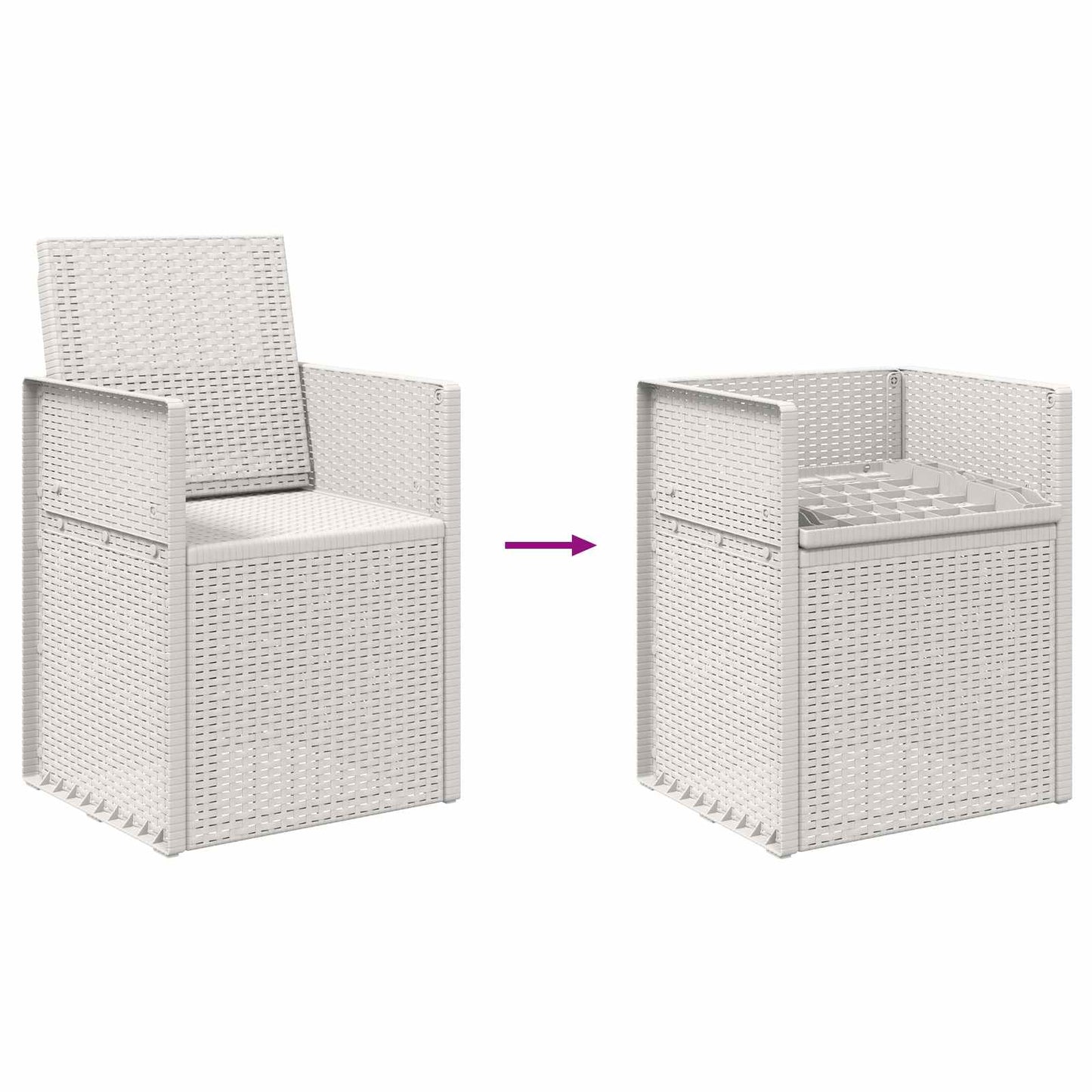 Tuin Eetstoelen 2 pcs Wit PP