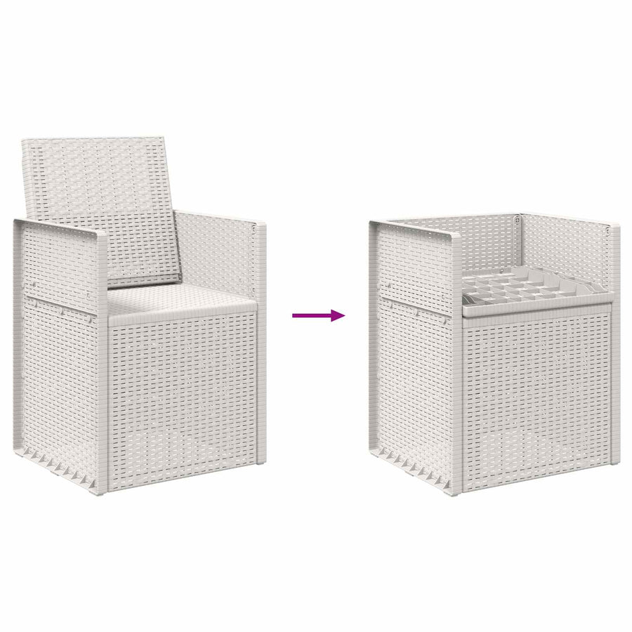 Tuin Eetstoelen 2 pcs Wit PP