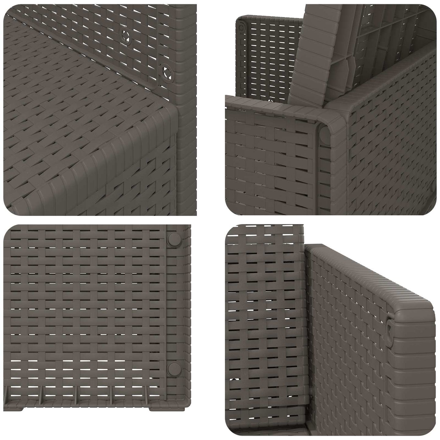 Tuin Eetstoelen 2 pcs Lichtgrijs PP