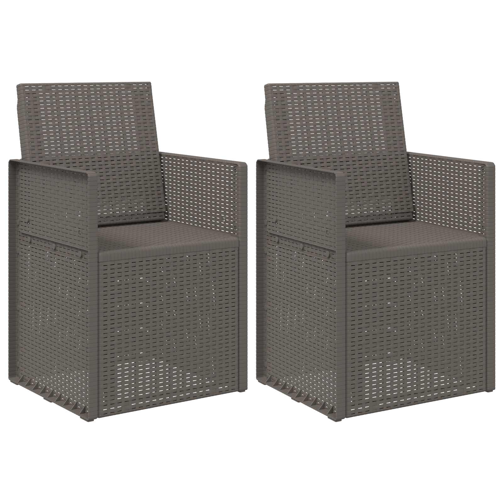 Tuin Eetstoelen 2 pcs Lichtgrijs PP