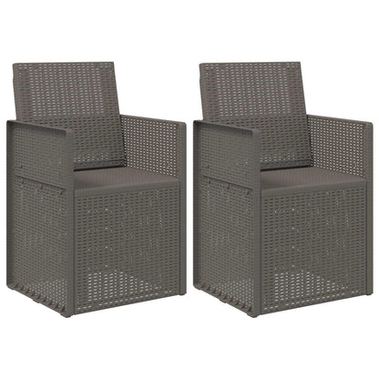 Tuin Eetstoelen 2 pcs Lichtgrijs PP