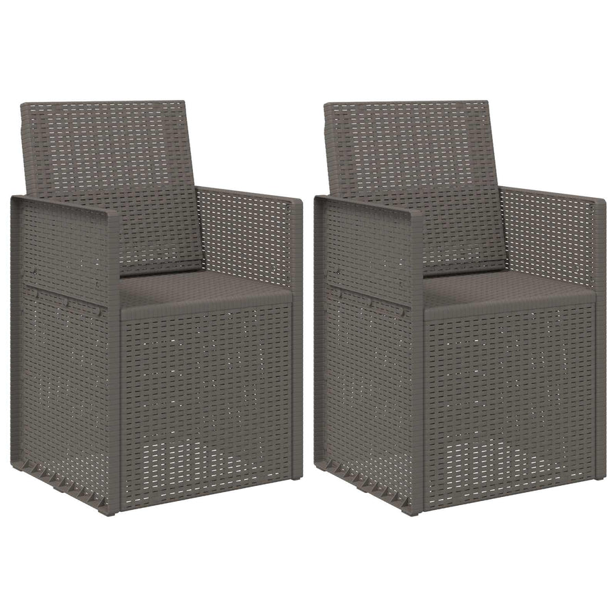 Tuin Eetstoelen 2 pcs Lichtgrijs PP