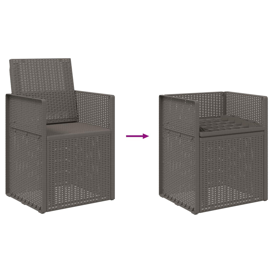 Tuin Eetstoelen 2 pcs Lichtgrijs PP