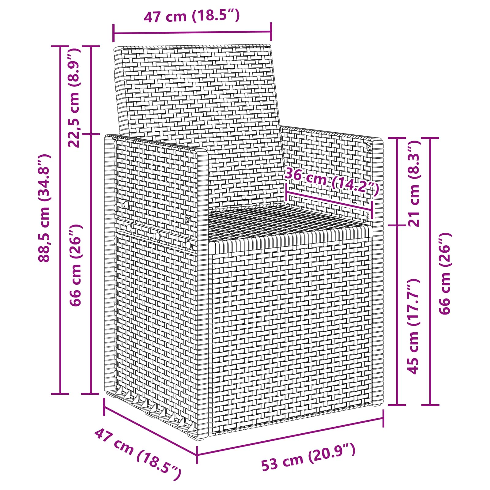 Tuin Eetstoelen 2 pcs Lichtgrijs PP