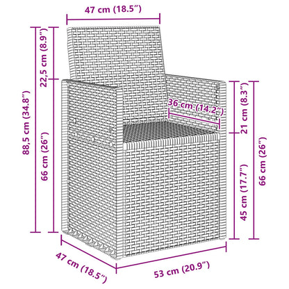 Tuin Eetstoelen 2 pcs Lichtgrijs PP