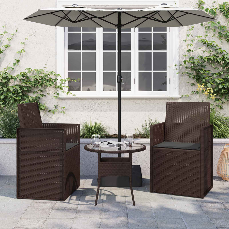 Zitkussens 2 pcs Antracietkleurig 47 x 36 x 2 cm Polyester