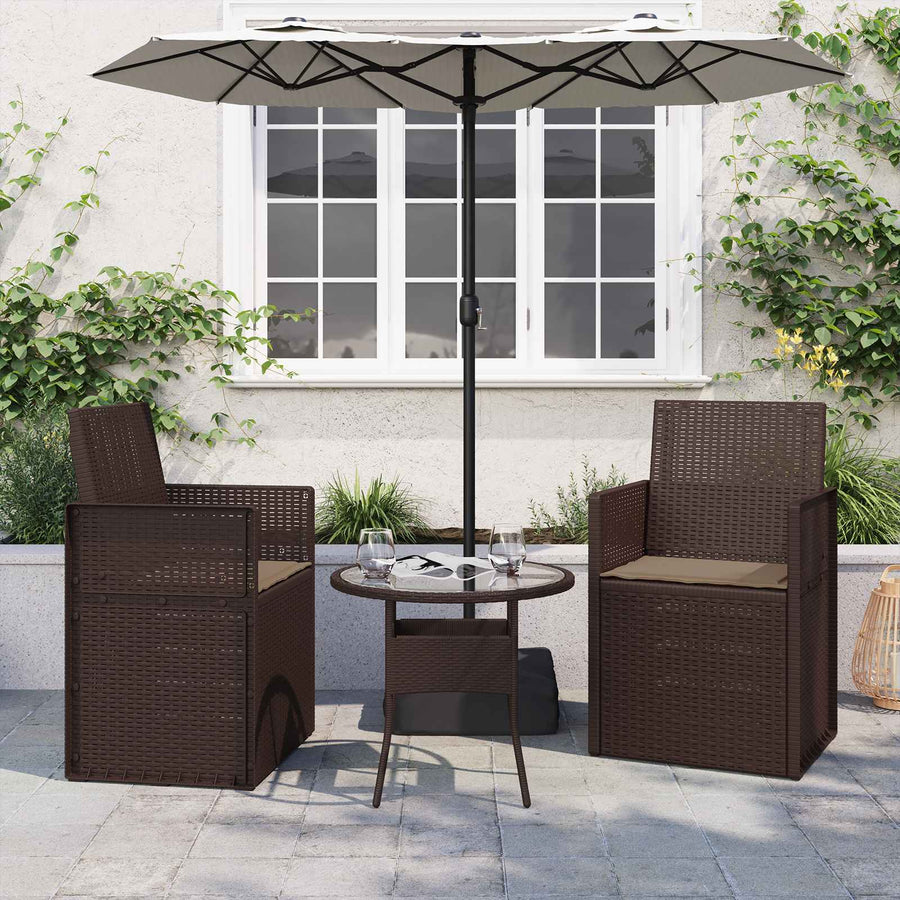 Zitkussens 2 pcs Taupe 47 x 36 x 2 cm Polyester