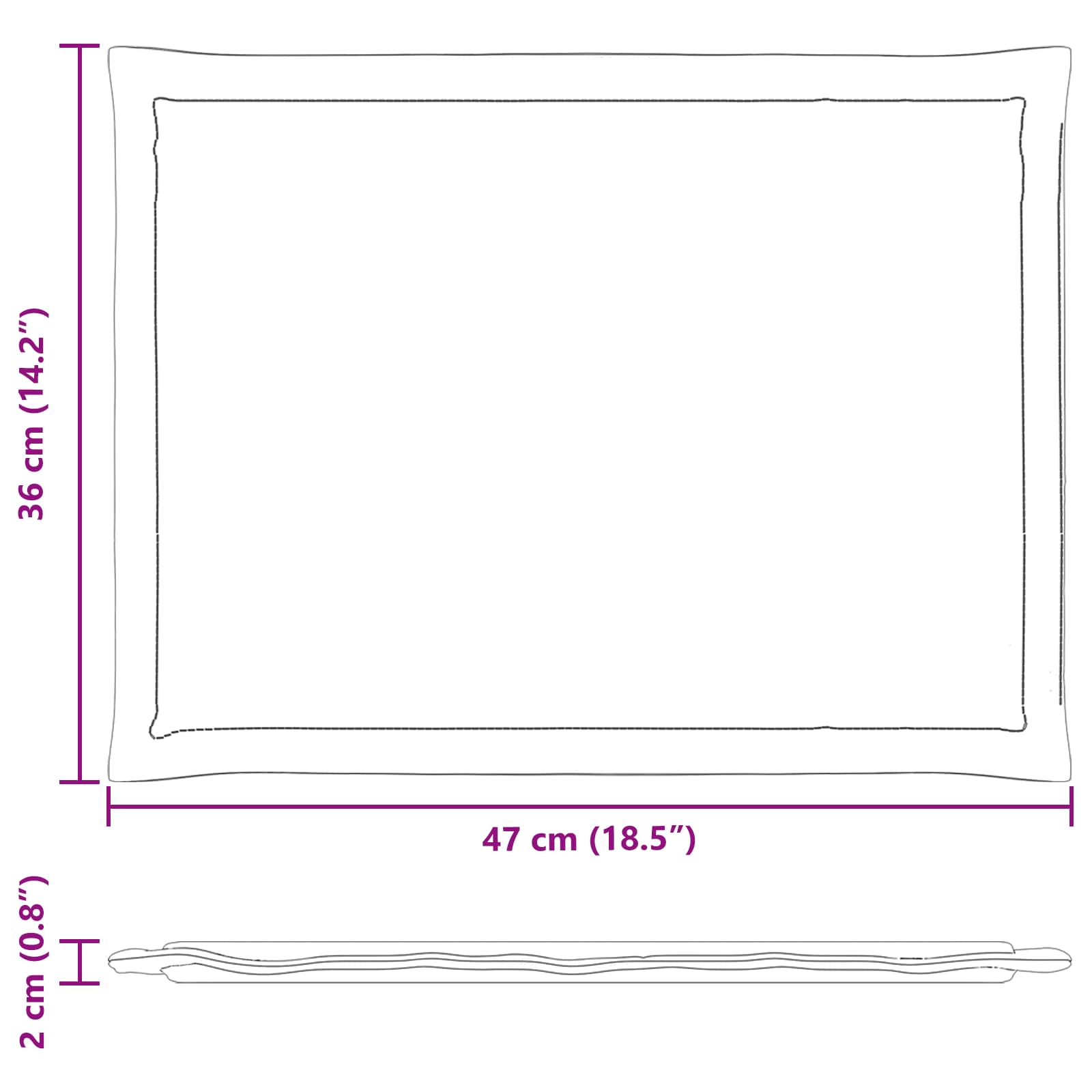 Zitkussens 2 pcs Lichtgrijs 47 x 36 x 2 cm Polyester