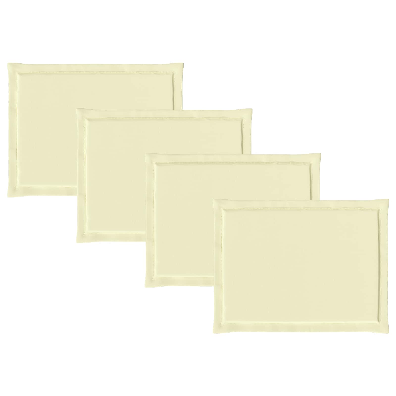 Zitkussens 4 pcs Crèmekleurig 47 x 36 x 2 cm Polyester