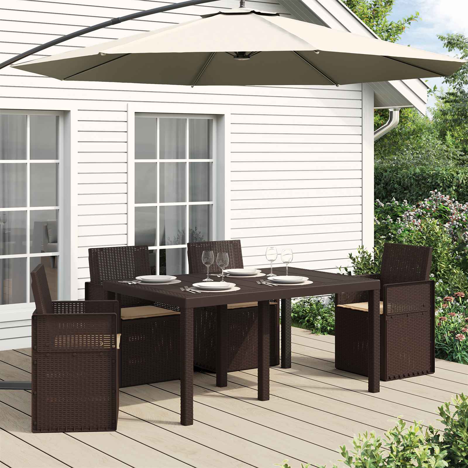 Zitkussens 4 pcs Taupe 47 x 36 x 2 cm Polyester