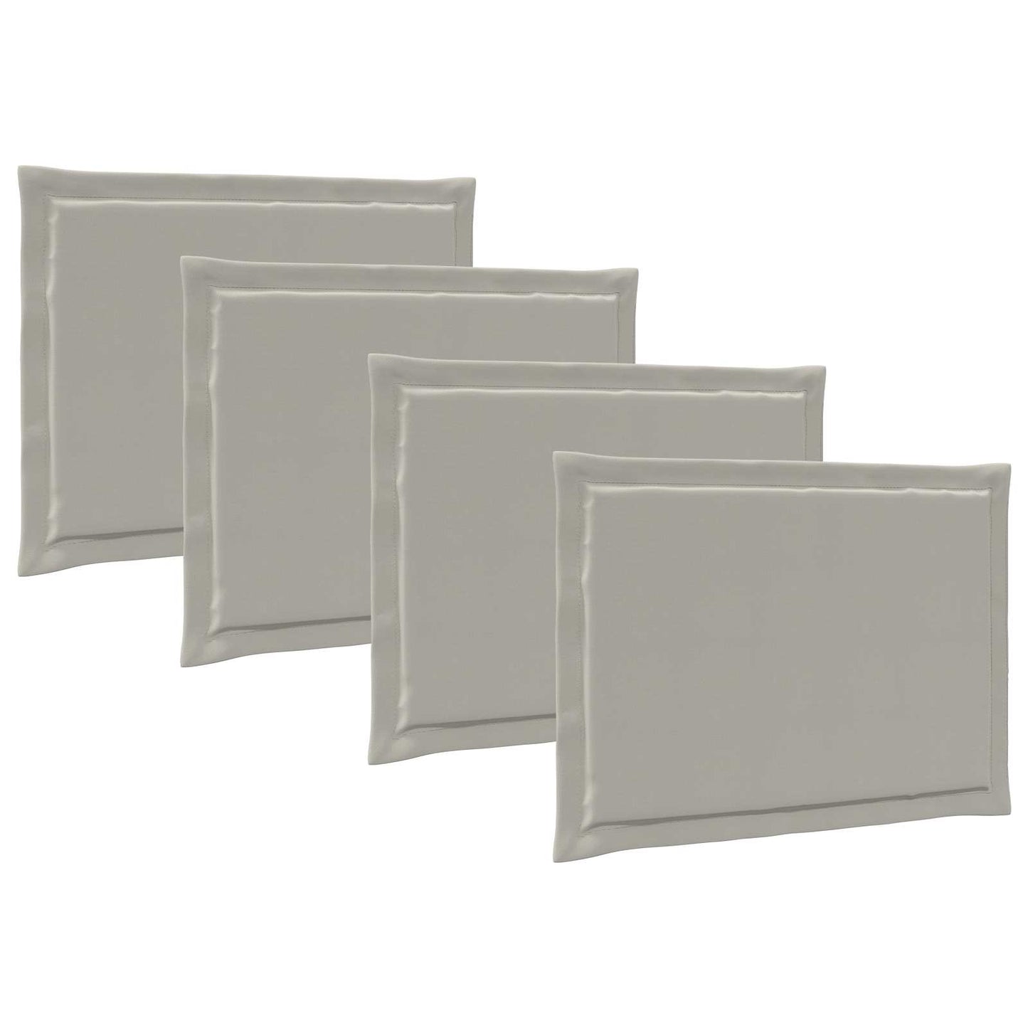 Zitkussens 4 pcs Lichtgrijs 47 x 36 x 2 cm Polyester