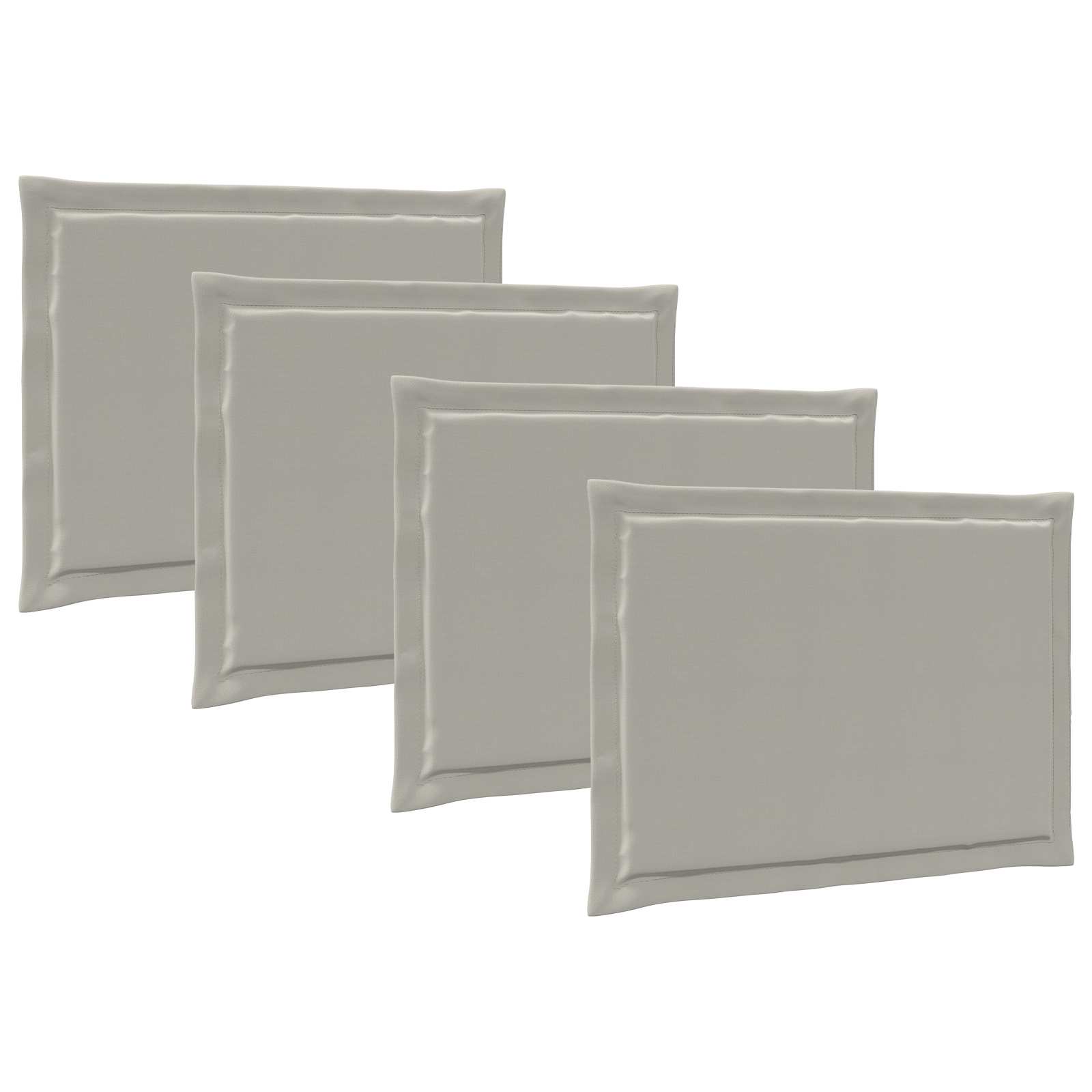 Zitkussens 4 pcs Lichtgrijs 47 x 36 x 2 cm Polyester