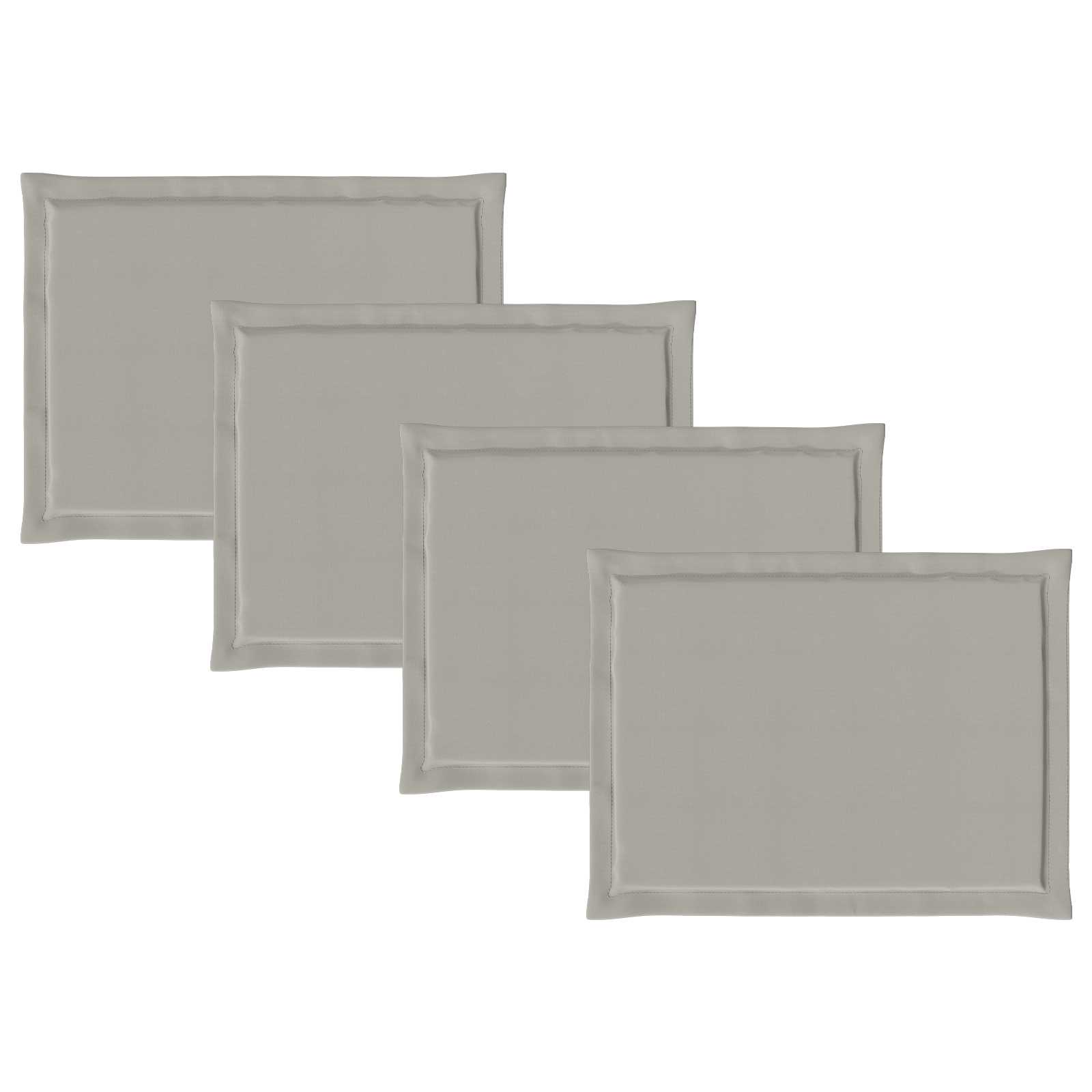 Zitkussens 4 pcs Lichtgrijs 47 x 36 x 2 cm Polyester