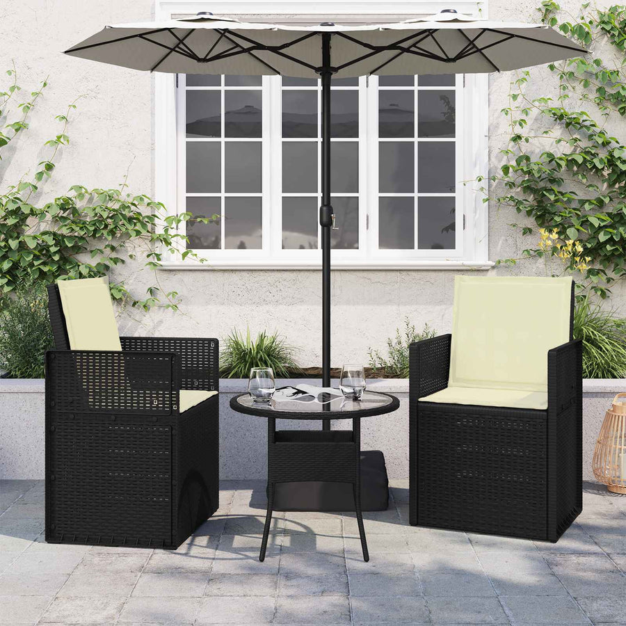 Zit- en Rugkussens 2 pcs Crèmekleurig 47 x 45 x 2 cm Polyester