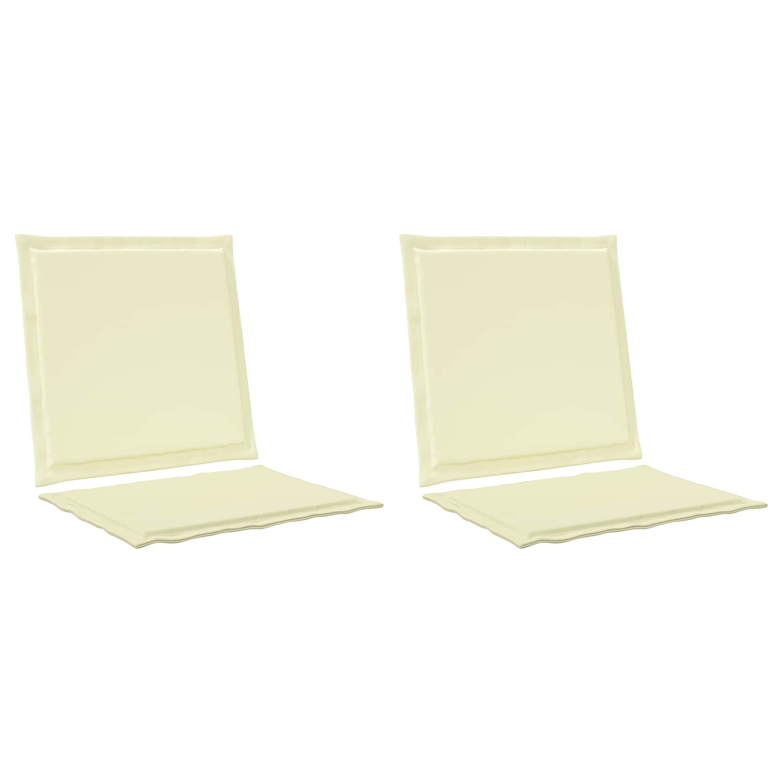 Zit- en Rugkussens 2 pcs Crèmekleurig 47 x 45 x 2 cm Polyester