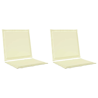 Zit- en Rugkussens 2 pcs Crèmekleurig 47 x 45 x 2 cm Polyester