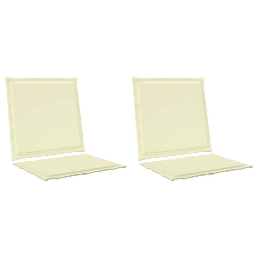 Zit- en Rugkussens 2 pcs Crèmekleurig 47 x 45 x 2 cm Polyester