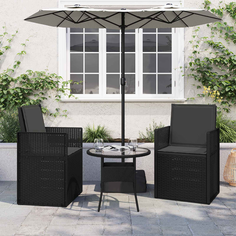 Zit- en Rugkussens 2 pcs Antracietkleurig 47 x 45 x 2 cm