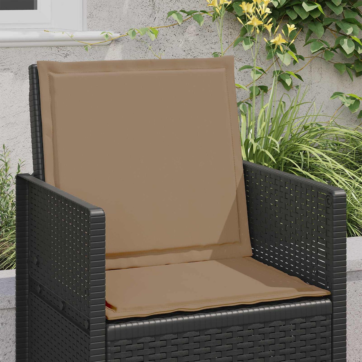 Zit- en Rugkussens 2 pcs Taupe 47 x 45 x 2 cm Polyester