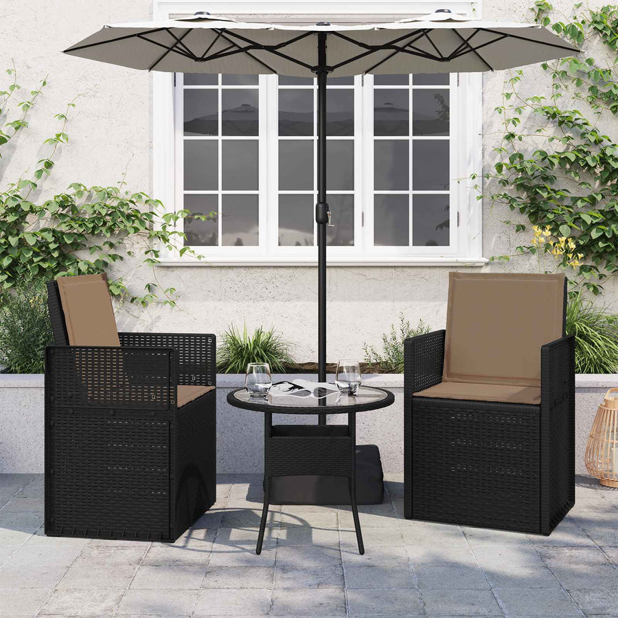 Zit- en Rugkussens 2 pcs Taupe 47 x 45 x 2 cm Polyester