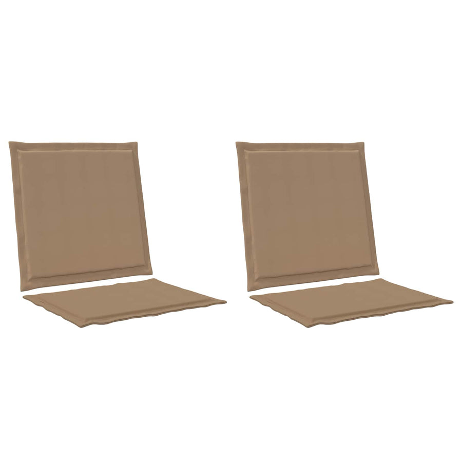 Zit- en Rugkussens 2 pcs Taupe 47 x 45 x 2 cm Polyester