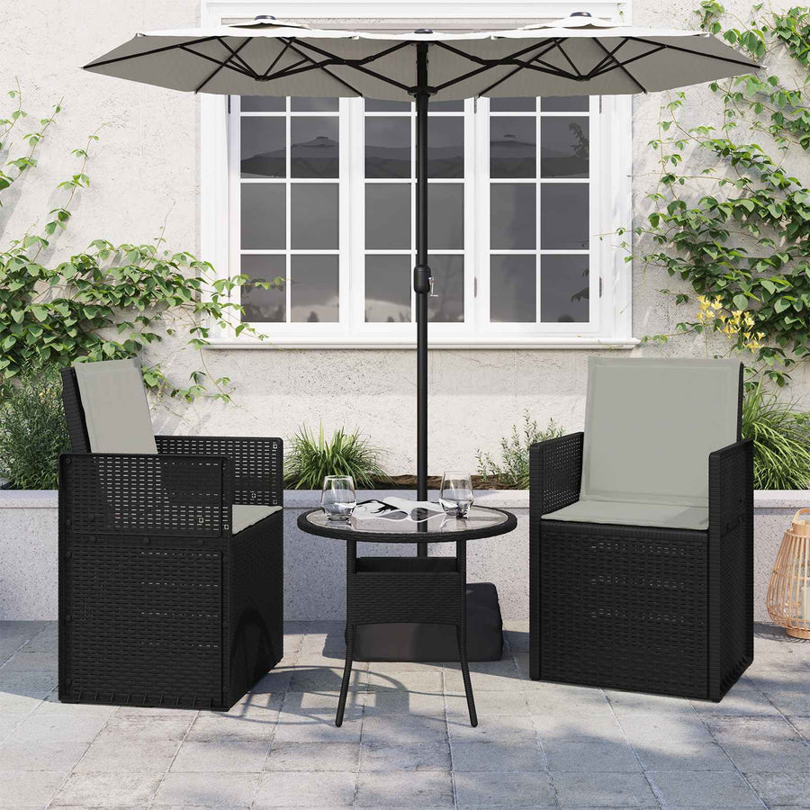 Zit- en Rugkussens 2 pcs Lichtgrijs 47 x 45 x 2 cm Polyester