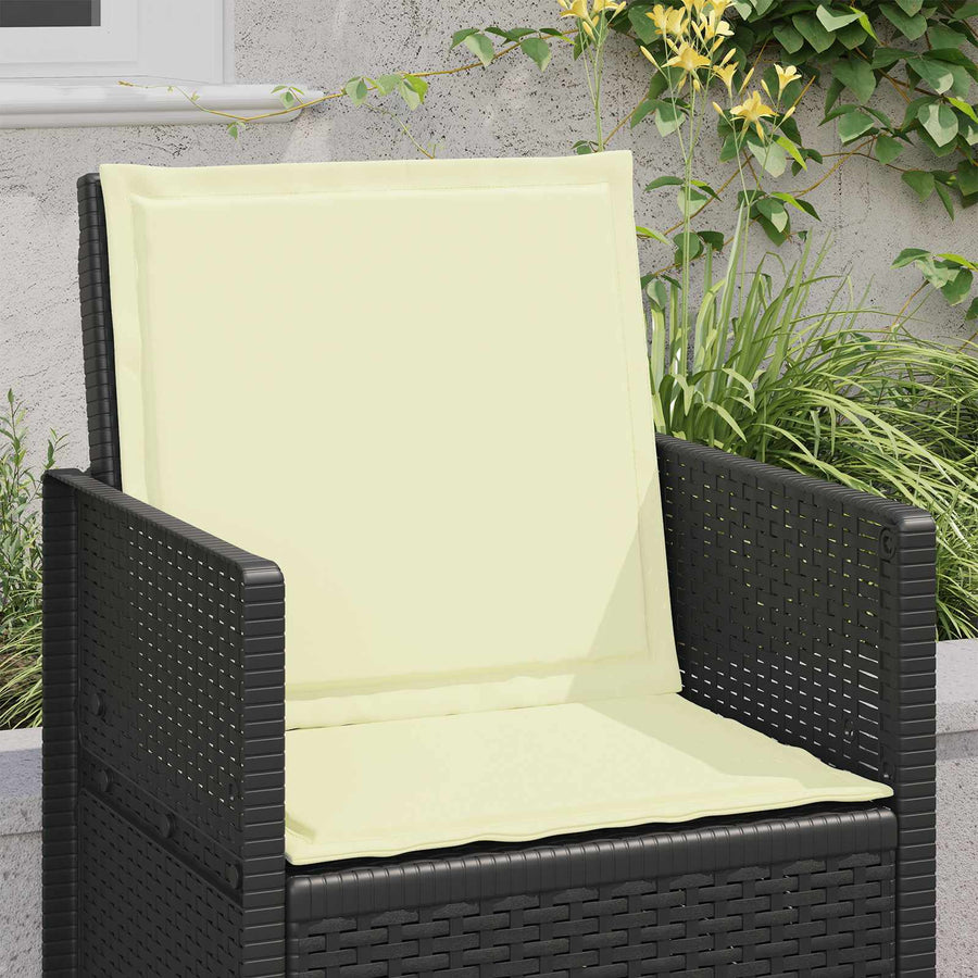 Zit- en Rugkussens 4 pcs Crèmekleurig 47 x 45 x 2 cm Polyester