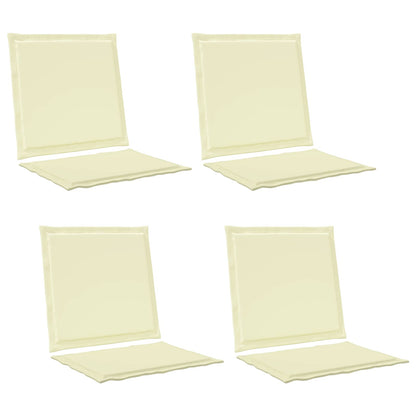 Zit- en Rugkussens 4 pcs Crèmekleurig 47 x 45 x 2 cm Polyester