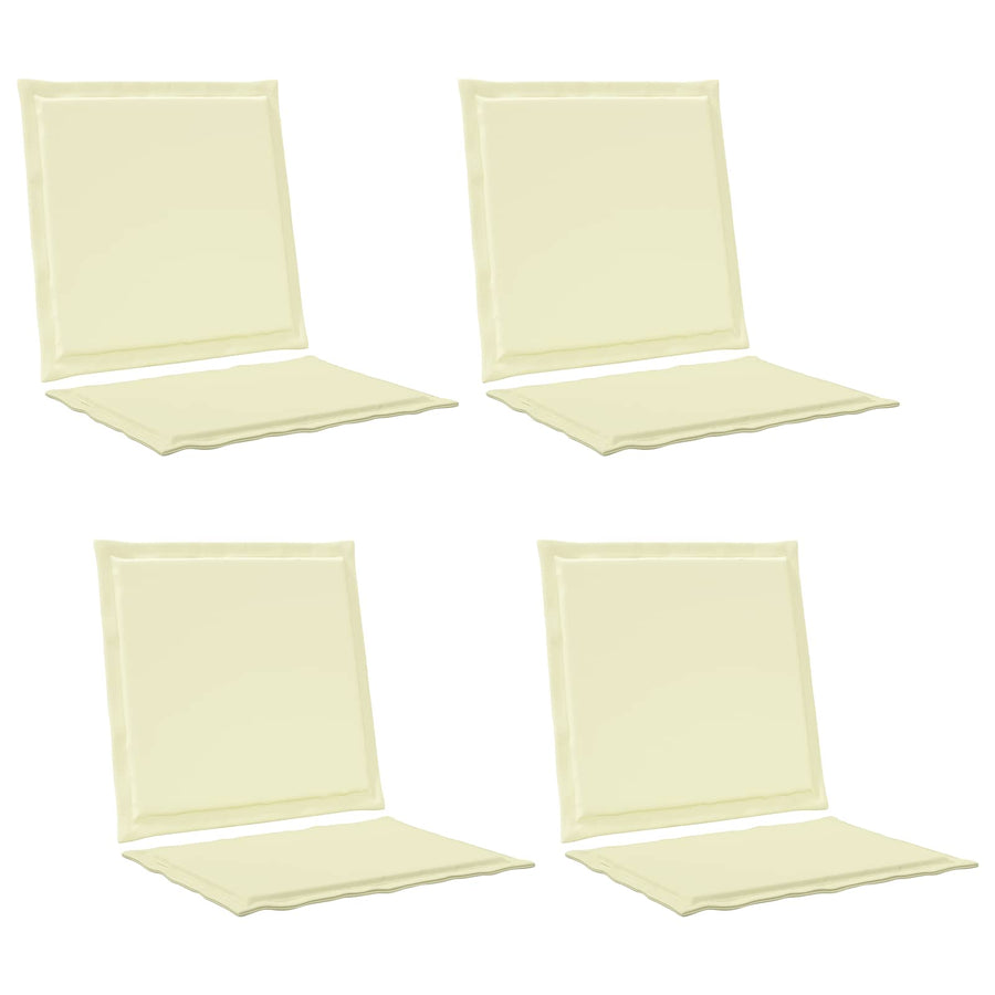 Zit- en Rugkussens 4 pcs Crèmekleurig 47 x 45 x 2 cm Polyester