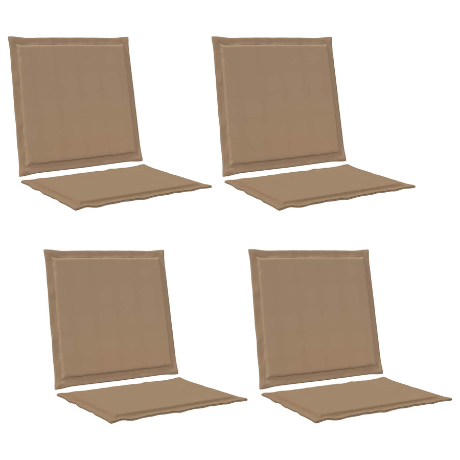 Zit- en Rugkussens 4 pcs Taupe 47 x 45 x 2 cm Polyester