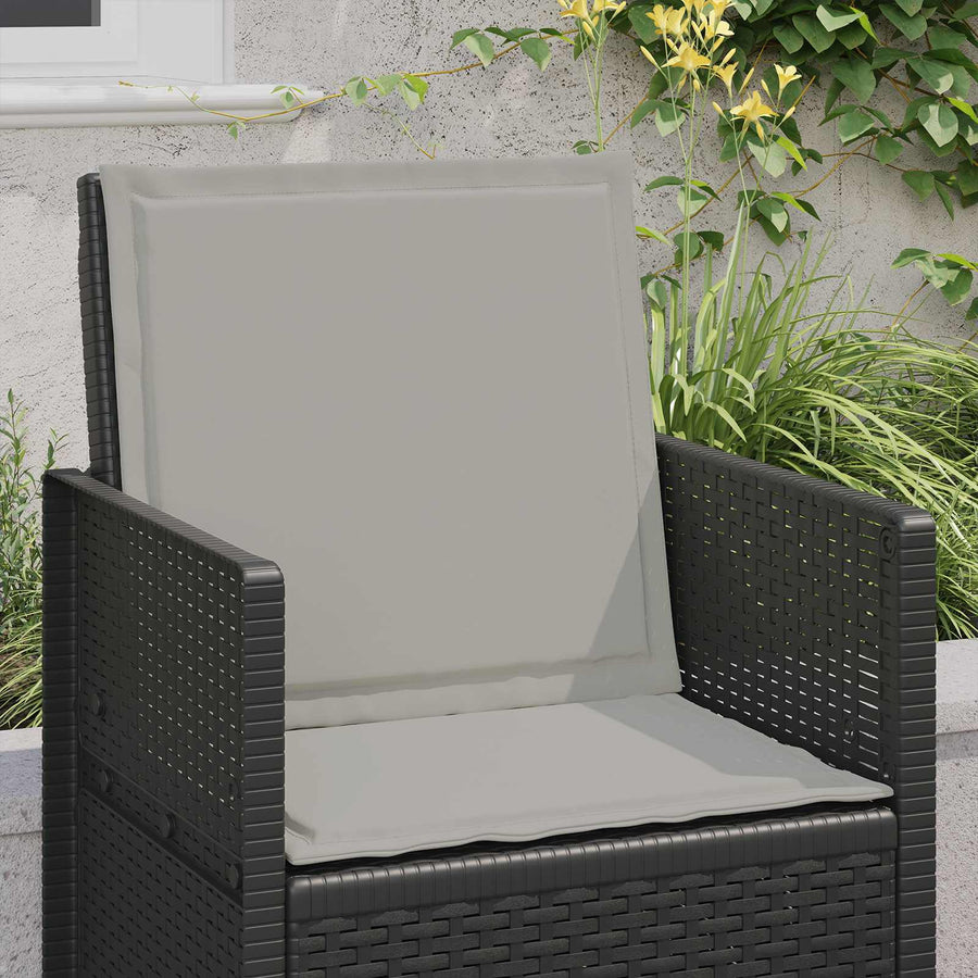 Zit- en Rugkussens 4 pcs Lichtgrijs 47 x 45 x 2 cm Polyester
